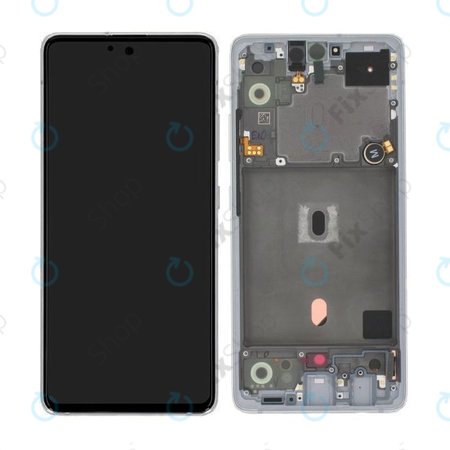 Samsung Galaxy A51 5G A516B - LCD Kijelző + Érintőüveg + Keret (Prism Cube White) - GH82-23100B, GH82-23124B Genuine Service Pack