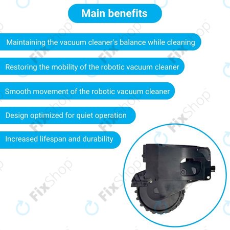 Xiaomi Dreame F9, Mi Robot Vacuum Mop (Mijia 1C), 2 Pro+ (Mijia 1T) - Kerék Motorral (Bal) (Fekete)