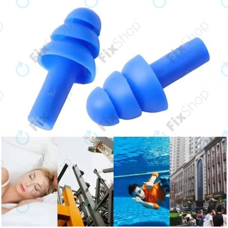 Puha szilikon füldugók, kék, pár