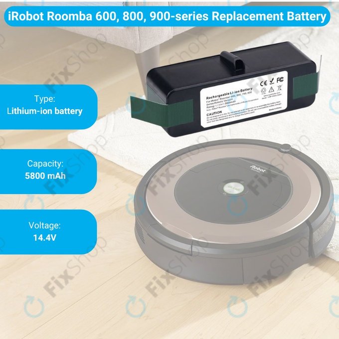 iRobot Roomba 600, 800, 900-series - Akkumulátor 4502233, 4374392, 2130LI Li-Ion 14.8V 5800mAh