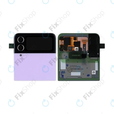 Samsung Galaxy Z Flip 4 F721B - LCD Kijelző + Érintőüveg + Keret (Külső) (Bora Purple) - GH97-27947B Genuine Service Pack