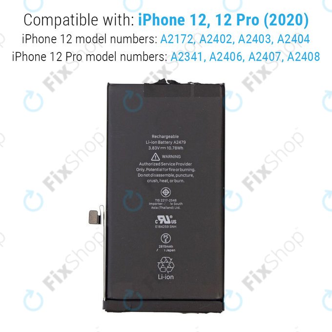 Apple iPhone 12, 12 Pro - Akkumulátor 2815mAh
