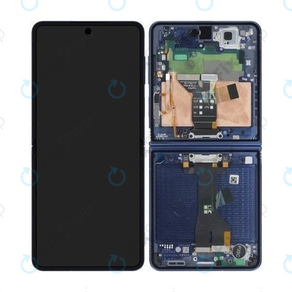 Samsung Galaxy Z Flip 7 F766B - LCD Kijelző + Érintőüveg + Keret (Blue Shadow) OLED