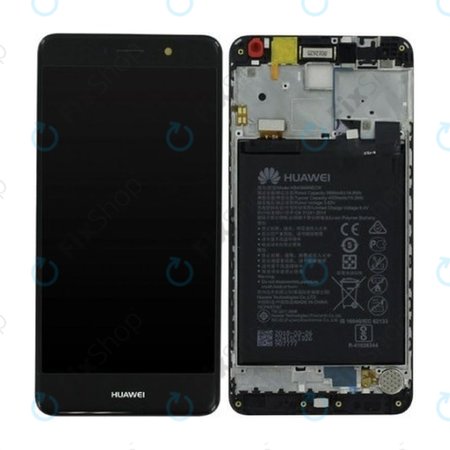 Huawei Y7 Dual - LCD Kijelző + Érintőüveg + Keret + Akkumulátor 4000mAh (Grey) - 02351HSB
