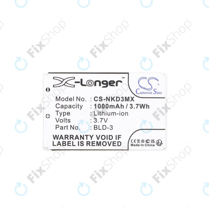 Akkumulátor Nokia 7250i, 6610, 6585, 6560, 6200, 6220, 1000mAh, Li-Ion, 3.7V, BLD-3, HQ