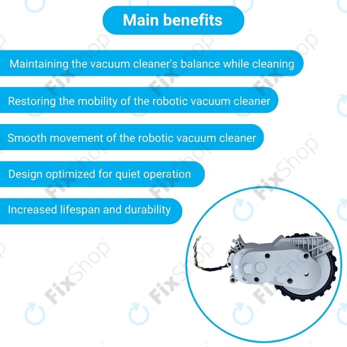 Xiaomi Mijia E10, E12, Mi Robot Vacuum Mop 2 Lite, 2 Pro - Kerék Motorral (Bal) (Fehér)