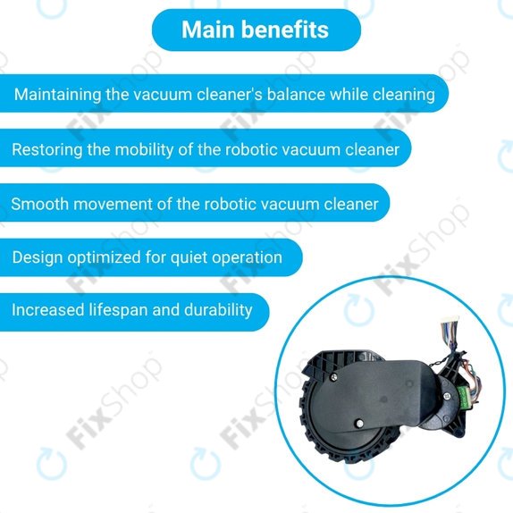 Xiaomi Robot Vacuum X20, S10, Dreame X30, X20, X10 Pro - Kerék Motorral (Jobb) (Fekete)