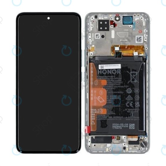Honor 200 - LCD Kijelző + Érintőüveg + Keret + Akkumulátor (Emerald Green) - 0235AKHW Genuine Service Pack