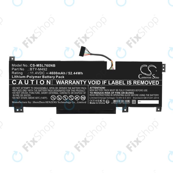 Akkumulátor MSI Pulse GL76, Katana GF66, Bravo 15, Crosshair 17, 4600mAh, Li-Pol, 11.4V, BTY-M492, HQ