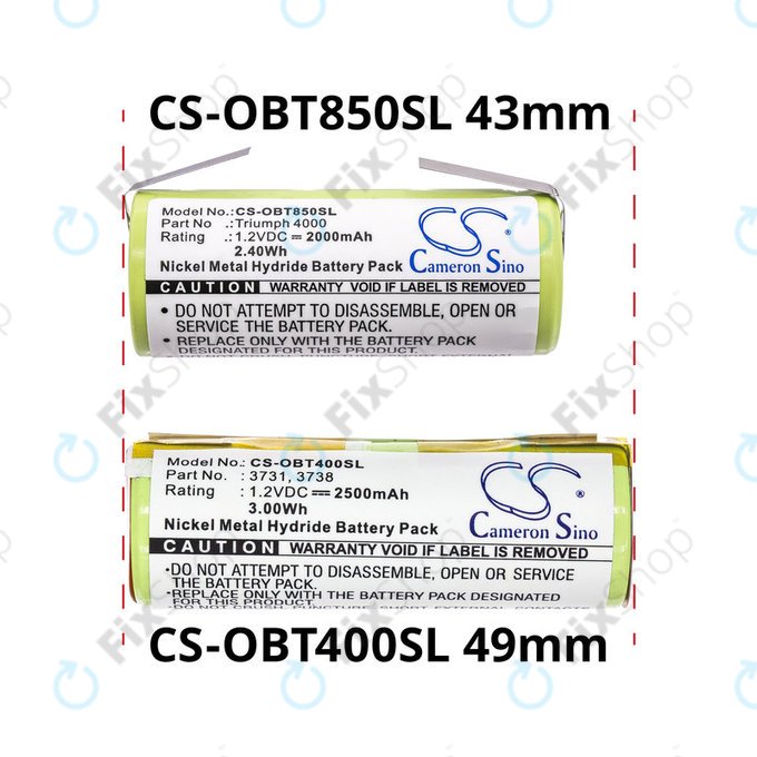 Akkumulátor Oral-B Professional Care, Triumph, 2500mAh, Ni-MH, 1.2V, 3731, HQ