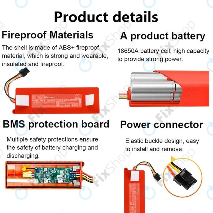 Xiaomi Roborock E-series, Q-series, S-series - Akkumulátor BRR-2P4S-5200 Li-Ion 14.4V 5200mAh HQ
