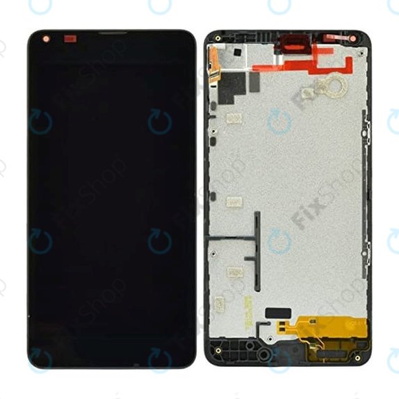 Microsoft Lumia 640 - LCD Kijelző + Érintőüveg + Keret (Black) TFT