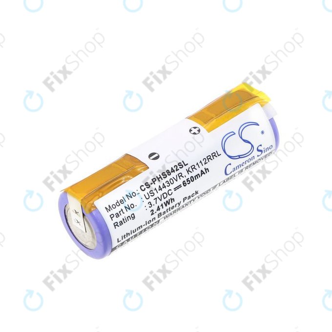 Akkumulátor Philips HS8420, 650mAh, Li-Ion, 3.7V, US14430VR, KR112RRL, HQ