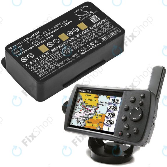 Akkumulátor Garmin GPSMAP 276, 296, 376, 378, 478, 495, 2200mAh, Li-Ion, 7.4V, 010-10517-00, HQ