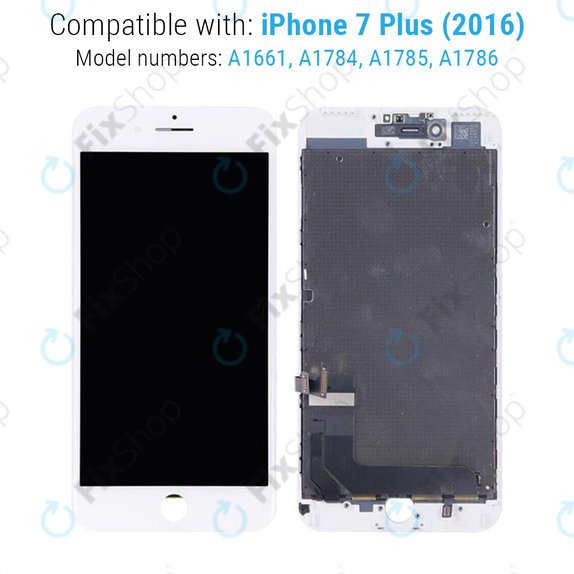 Kijelző iPhone 7 Plus, White, Érintőüveg kerettel