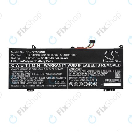 Akkumulátor Lenovo Air 14, Flex 6, Ideapad 530, Yoga 530, 5800mAh, Li-Pol, 7.68V, L17C4PB0, HQ