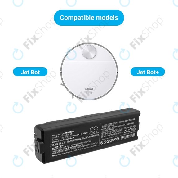 Samsung Jet Bot, Jet Bot+ - Akkumulátor VCA-RBT80 Li-Ion 22.2V 3000mAh HQ
