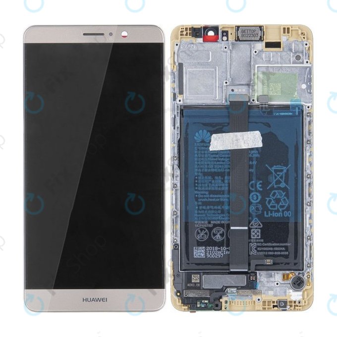 Huawei Mate 9 - LCD Kijelző + Érintőüveg + Keret + Akkumulátor (Champagne Gold) - 02350YXL Genuine Service Pack