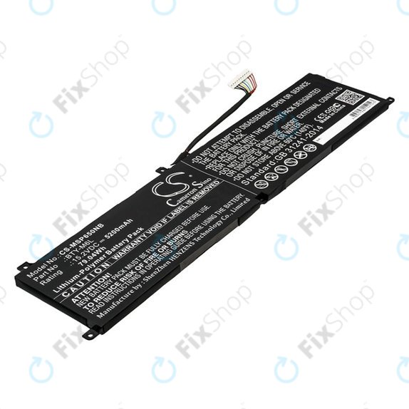 Akkumulátor MSI GS65 Stealth Thin, PS63, P65 Creator 8RF, 5200mAh, Li-Pol, 15.2V, BTY-M6L, HQ