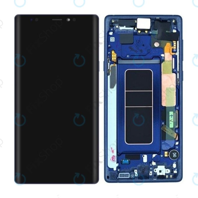 Samsung Galaxy Note 9 N960U - LCD Kijelző + Érintőüveg + Keret (Ocean Blue) - GH97-22269B, GH97-23737B, GH97-22270B Genuine Service Pack