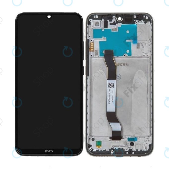 Xiaomi Redmi Note 8 - LCD Kijelző + Érintőüveg + Keret (Space Black) - 5600050C3J00 Genuine Service Pack