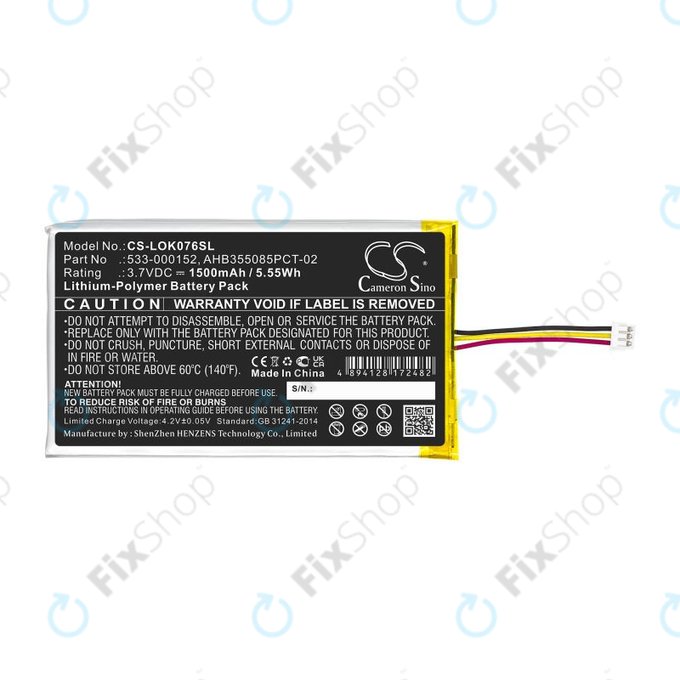 Akkumulátor Logitech G913, G913 TKL, G915, G915TKL, 1500mAh, Li-Pol, 3.7V, 533-000152, HQ