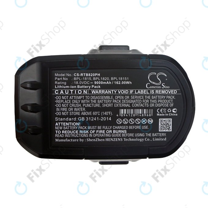 Akkumulátor Ryobi BID1821, CCC, CTR-180l, P200, P600, P730, 9000mAh, Li-Ion, 18V, BPL-1815, HQ