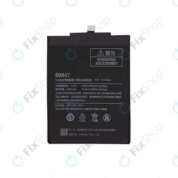 Xiaomi Redmi 3, 3S, 3 Pro, 4X - Akkumulátor BM47 4100mAh