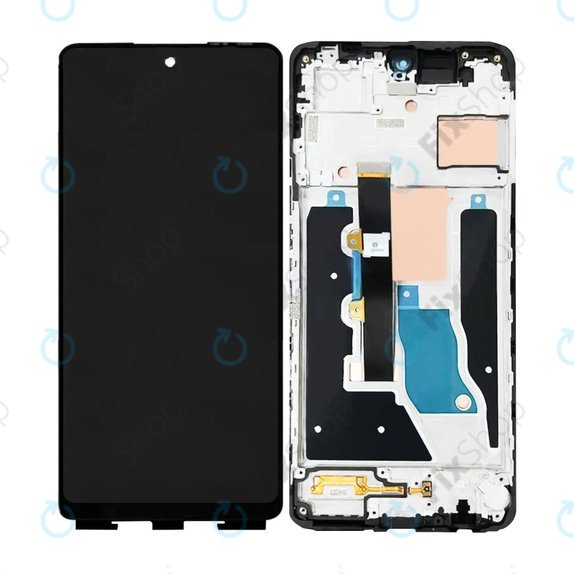 Infinix Note 30 VIP - LCD Kijelző + Érintőüveg + Keret (Magic Black) OLED