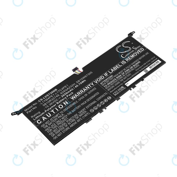 Akkumulátor Lenovo IdeaPad 730-13, 2650mAh, Li-Pol, 15.36V, 5B10R32748, HQ
