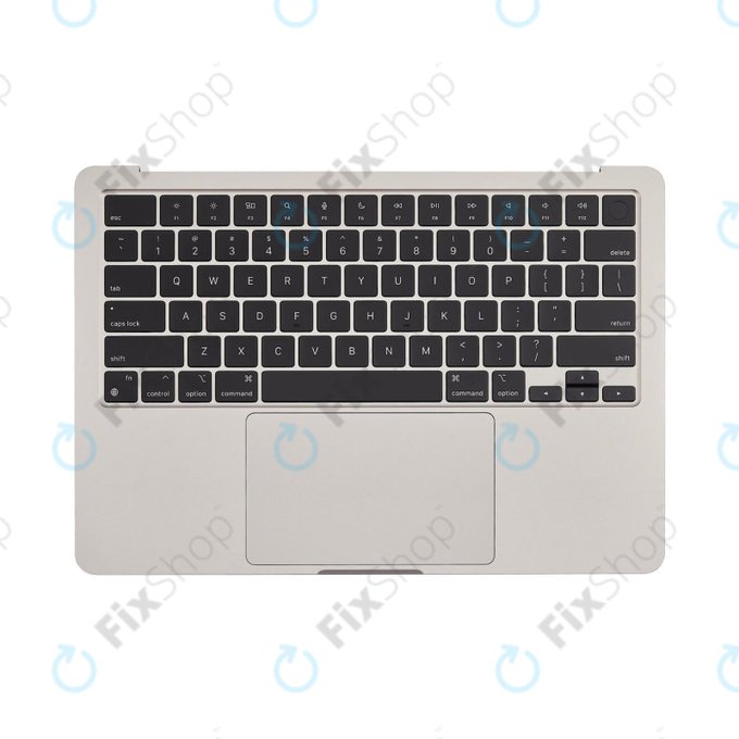 Felső billentyűzetkeret MacBook Air 13", A3113 (2024), US billentyűzettel és akkumulátorral, Starlight, 661-40229, Genuine Apple