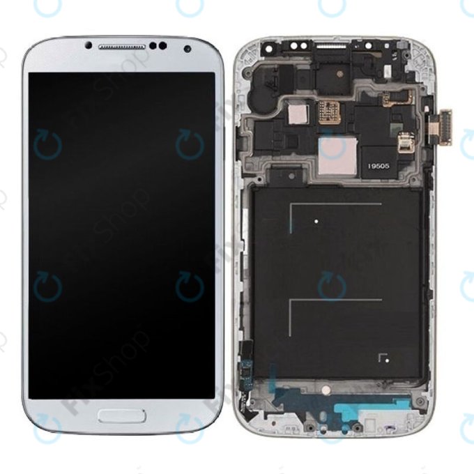 Samsung Galaxy S4 i9505 - LCD Kijelző + Érintőüveg + Keret (White Frost) OLED