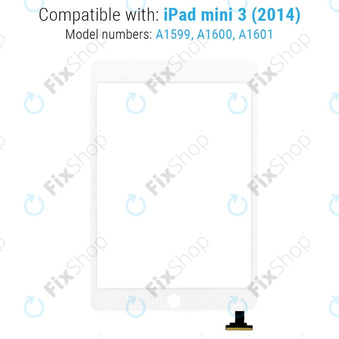 Apple iPad Mini 3 - Érintőüveg (White)