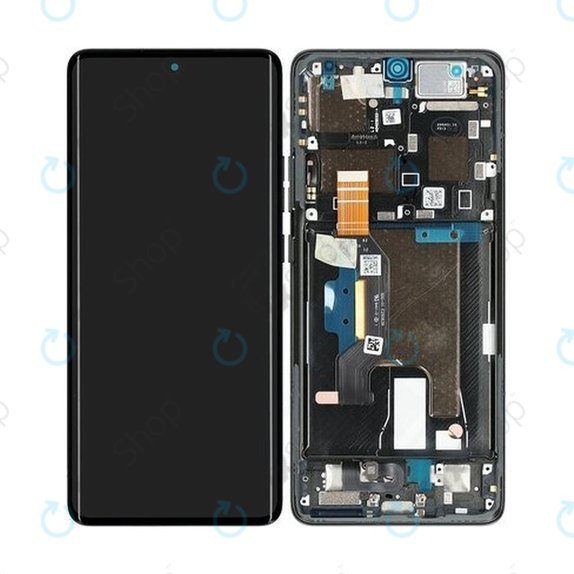 Motorola Edge 50 Ultra - LCD Kijelző + Érintőüveg + Keret (Forest Grey) OLED