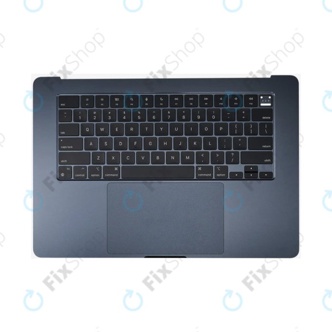 Felső billentyűzetkeret MacBook Air 15", A3114 (2024), US billentyűzettel és akkumulátorral, Midnight, 661-40269, Genuine Apple