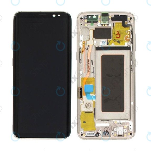 Samsung Galaxy S8 G950F - LCD Kijelző + Érintőüveg + Keret (Maple Gold) - GH97-20457F, GH97-20473F, GH97-20458F, GH97-20629F Genuine Service Pack