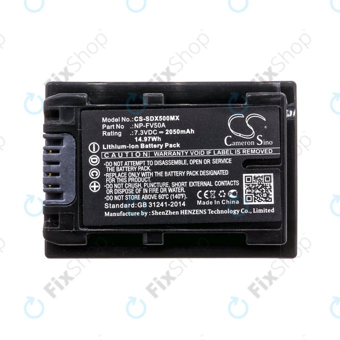 Akkumulátor Sony Fdr-Ax33, Sony Fdr-Ax40, Sony Fdr-Ax45, Sony Fdr-Ax, 2050mAh, Li-Ion, 7.3V, NP-FV50A, HQ
