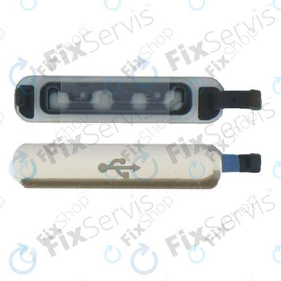 Samsung Galaxy S5 G900F - USB töltőcsatlakozó fedele (Silver) - GH98-32941A Genuine Service Pack