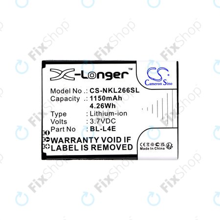 Akkumulátor Nokia 2660 Flip 4G, 1150mAh, Li-Ion, 3.7V, BL-L4E, HQ