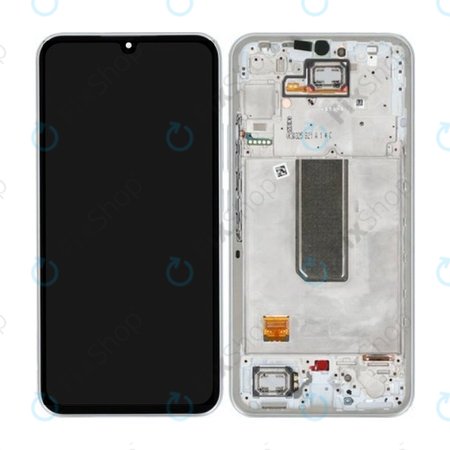 Samsung Galaxy A34 5G A346B - LCD Kijelző + Érintőüveg + Keret (Silver) - GH82-31200B, GH82-31201B Genuine Service Pack