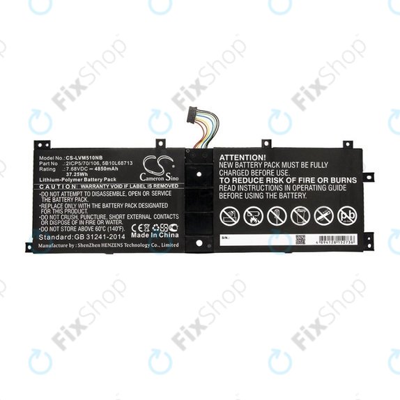Akkumulátor Lenovo IdeaPad Miix 510, Miix520, Miix 5 Pro, 4850mAh, Li-Pol, 7.68V, 2ICP5/70/106, HQ