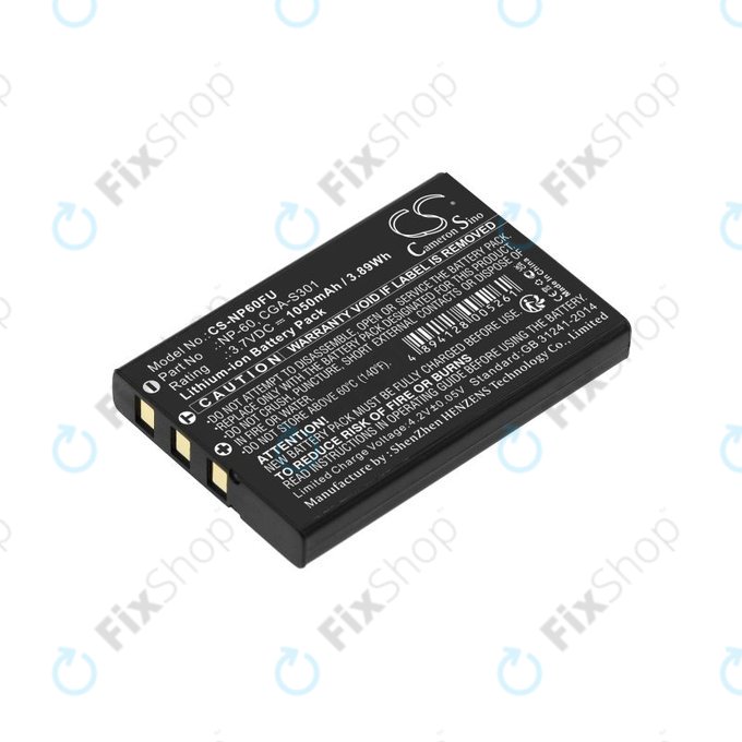 Akkumulátor Agfa, HP Photosmart, Toshiba Camileo, 1050mAh, Li-Ion, 3.7V, NP-60, COMA-BP1, HQ