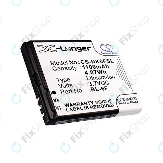 Akkumulátor Nokia N78, N79, N95 8GB, 1100mAh, Li-Ion, 3.7V, BL-6F, HQ