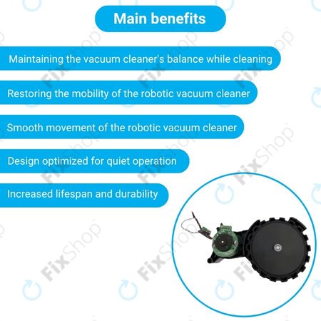 Xiaomi Robot Vacuum X10, Dreame Z10 Pro, L10 Plus, D10 Plus - Kerék Motorral (Bal) (Fekete)