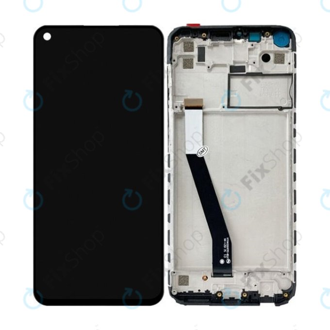 Xiaomi Redmi Note 9 - LCD Kijelző + Érintőüveg + Keret (Black) TFT