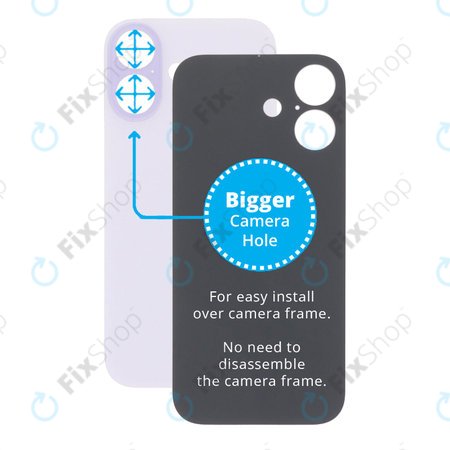 Apple iPhone 17 - Hátsó Ház Üveg Nagyobb Kamera Nyílással (Lavender)