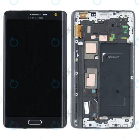Samsung Galaxy Note Edge N915FY - LCD Kijelző + Érintőüveg + Keret (Black) - GH97-16636A Genuine Service Pack