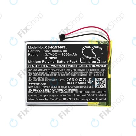 Akkumulátor Garmin Dash Cam 20, Nuvi 3400, 1000mAh, Li-Pol, 3.7V, 361-00046-00, HQ