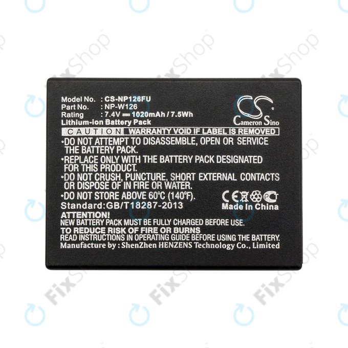 Akkumulátor Fujifilm FinePix, 1020mAh, Li-Ion, 7.4V, NP-W126, NP-W126S, HQ