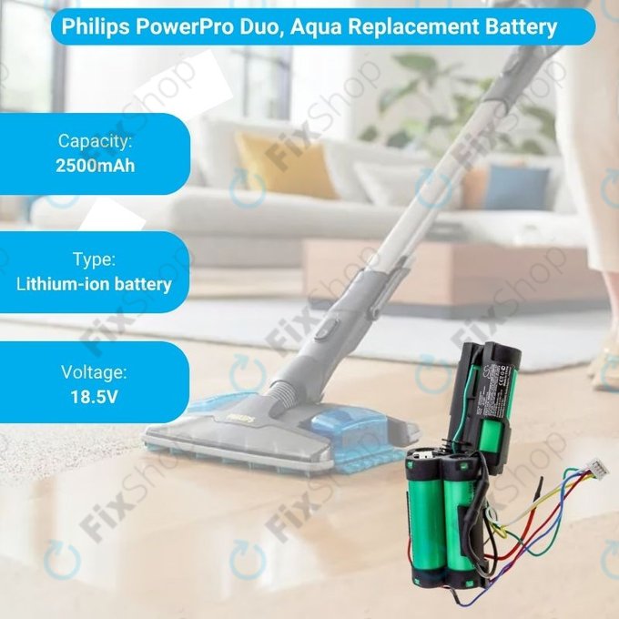 Philips PowerPro Duo, PowerPro Aqua - Akkumulátor 5ICR19/65 Li-Ion 18.5V 2500mAh HQ